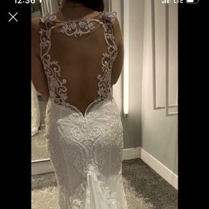 David’s bridal illusion bodice lace wedding dress